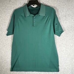 Fabletics Polo Shirt Mens Large Green Short Sleeve Performance Golf Activewear